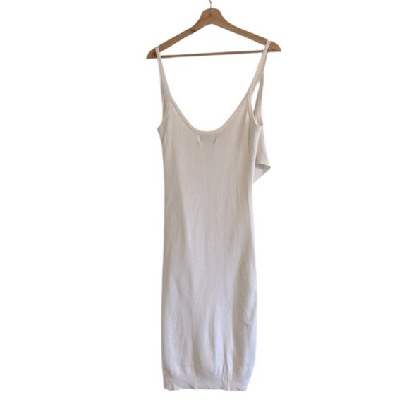 Modern Citizen Ani Sleeveless Tie Front Ribbed Knit Midi Dress White Small - Picture 5 of 9